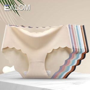 EALOM Seamless Ice Silk Panties Women Cotton Comfy Breathable Girls Briefs Ultra Thin Mid Waist Big Size M to XXL