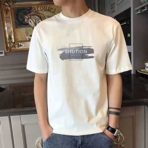 American Style Short Sleeve T-Shirt Men Summer Korean Version Versatile Slim Fit Youth Half Sleeve round Neck Trendy Pure Cotton Body Shirt