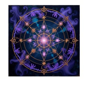 Nebula Mandala Pattern Tarot Tablecloth Durable & Stain-Resistant Astrology Spiritual Square Tablecloth