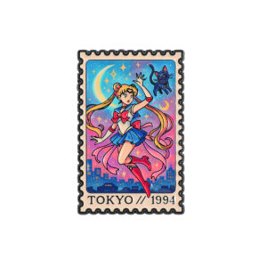 Bandai | Sailor Moon Stamp Enamel Pin - Retro Anime Magical Girl Lapel Badge Metal Character for Clothing Accessory