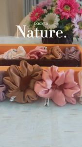 ของชำร่วยงาานแต่งงานยางรัดผมผ้าซาตินของชำร่วยแจกลูกค้าปีใหม่แทนคำขอบคุณ1แพ็ค=10ชิ้น