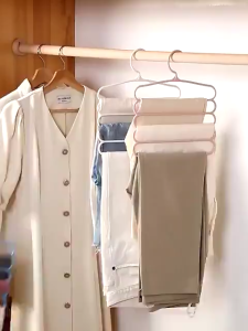 5 Layer S Shape Pants Hanger Organizer Tie Trouser Hangers for Clothes T-Shirt Scarf  Storage Shelf