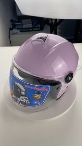 Purple Full Face Helmet for Kids Boy Girl 2-10 Years Old Cartoon Motorcycle