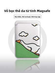 Magsafe Magnetic Attraction Duck Leather Card Holder for iPhone 17 pro 13 Apple 14 pro Max Cute 12/11 SIM Slot Access Control Convenient