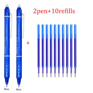 MROOFUL | 0.5mm Retractable Erasable Gel Pen Large Capacity Pen Refill Replaceable Rods Washable Handle School Office Supplies Stationery