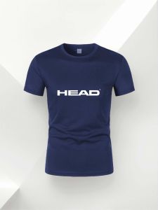 HEAD | HEAD Men T‑Shirt Crew Neck Short Sleeve Loose Oversized Tee Chest Side Sleeve Letter Graphic Top For Sports Street Daily Wear