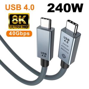 Cáp USB-C PD 240W 5A 40Gbps Dây Dữ Liệu Type-C Sạc Nhanh Hỗ Trợ 8K 60Hz Tương Thích Với iPhone 16 17 18 Pro Max MacBook iPad Samsung Xiaomi - Tùy Chọn Chiều Dài 1m 1.5m 2m