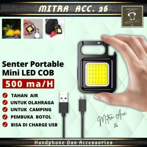 Senter Mini COB LED Light / Lampu Mini COB LED Gantungan Kunci Ganci Key Chain Senter Tahan Air Waterproof Opener Botol Hiking Camping Besi Magnet Pocket FlashLight Senter Saku