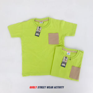 Kaos Anak Kombinasi Saku 1-12 Tahun Bahan Cotton 30s / Realpict godlykids