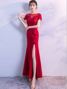 Long Tail Fish Gown Evening Dress Slimming Communion Ball Womens Dress Korean Style round Neck Midi Skirt Polyester Fabric