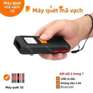Máy Quét Mã Vạch 2D Mini Không Dây 2.4G Bluetooth USB Di Động Đọc Mã QR 1D Mã Data Matrix PDF417 Có Chế Độ Lưu Trữ Cho Điện Thoại Và Máy Tính