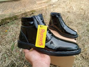 terbaru- sepatu PDH TNI-POLRI KULIT SAPI HITAM KILAP