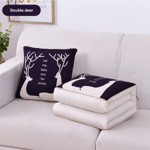 Car Pillow Blanket Two-In-One Foldable Office Nap Essential Cushion Cover Versatile Modern Simple Square Fiber Filled Pillow