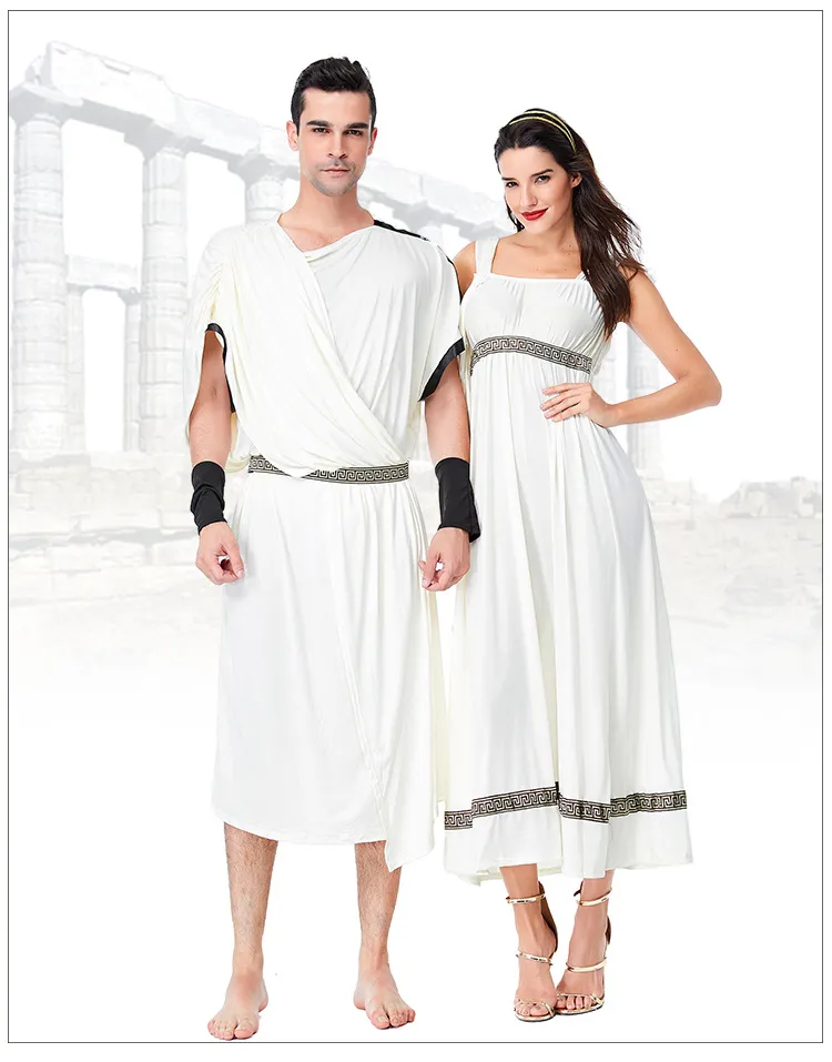 Halloween Greek Goddess Cosplay Costume Arab Medieval Ancient Rome Couple's  Clothes King Costume