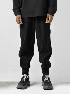 BODYDREAM | Velvet Feel Double-Sided Fabric Jogger Pants with Curved Seam Line