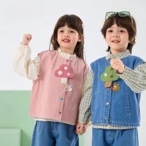 DUDUJIA | Áo Gile Thiết Kế Hoạt Hình Cho Trẻ Em Mùa Xuân và Thu