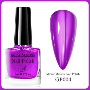 8ml Metallic Nail Polish Blood Red Mirror Effect No Need Lamp Long Lasting DIY Nail Art Painting Manicure Vernis Polish Design