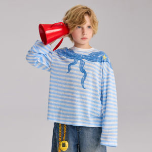 iplant | Navy Stripe Long Sleeve Childrens T-Shirts