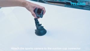 Telesin 360 Degrees Power Suction Cup Mount With Phone Holder For HP Smartphone Action Cam GoPro Brica B-Pro5 Insta360 DJI Osmo Camera Kaca Dashboard Mobil