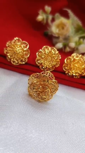 Cincin Besar Bunga Kendari Terbaru Cantik Terbaru Import Dubai Lapis Emas 24k Gold Fashion Xuping Perhiasan Aksesoris