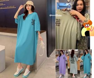 Long dress JUMBO Wanita CLAP FOR YOUR SELF rok daster panjang maxidress