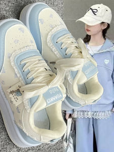 Adorable Thick-Heeled School Shoes for Women Casual Style Bread Shoe Versatile Board Shoes Breathable Rubber Bottom