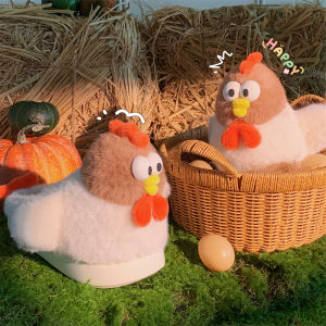 Cute Chicken Pattern Cotton Slippers Womens Winter Warm Home Shoes Funny 3D Cartoon Style Low Heel Indoor Slippers