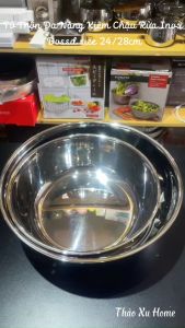 Chậu Inox Bossd BSD601/BSD602 Size 24/28cm Tô Trộn Đa Năng Dùng Trộn Bột Ướp Gia Vị Kiêm Chậu Rửa