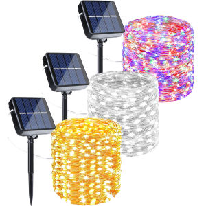 NUVOX Solar String Lights Outdoor 1 Pack Each 72FT 200LED 8 Modes Solar Fairy Lights Super Bright Waterproof Twinkle Lights for Tree Patio Garden Outdoors (Warm White)