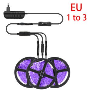 5M/10M/15M UV LED Strip Light Ultraviolet Lamp 385-400nm Black Light 2835 SMD DC12V Ribbon For Glow Party Kitchen Decor EU/US