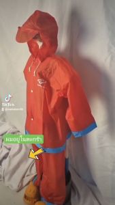 ชุดกันฝน เสื้อกันฝน เด็กชาย หญิง กระดุมหน้า แยกส่วน เสื้อและกางเกง ใช้งานได้ดี แบบหนา คุณภาพ ยืดหยุนได้ เบอร์   3 4 5