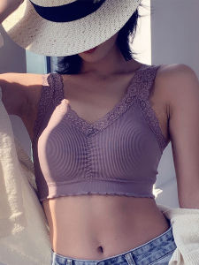 plus Size Cotton Bra Vest Style No Wiring Anti Sagging Thin Full Cup Underwear for Younger Women Fixed Strap Wireless Bra