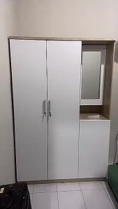 HOUSEN Wooden Cabinet Clothes Cabinet Mirror Organizer Cabinet Cabinets Wood Furnitures Home Hanging Clothes Cabinet