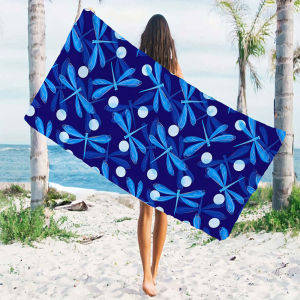 Blue Dragonfly Quick Drying Microfiber Beach Towel Lightweight for Swimming Camping Yoga - Bath Towel