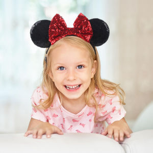 Disney | Cute Mouse Ears Adjustable Elastic Headband For Adult And Kids Bow Nylon Hairband Festival Party Cosplay DIY Hair Accessories