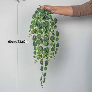 60-80cm Artificial Hanging Vines Tropical Eucalyptus Plants Plastic Money Leaf Wall Hanging Rattan for Wedding Home Garden Decor