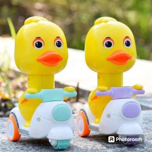 Pressure Duck Mainan Bebek sepeda motor tekan bisa jalan mainan sepeda