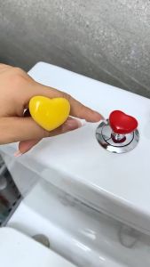 Colorful Heart Toilet Press Toilet Tank Button Aid Love Button