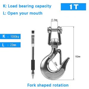 304 Stainless Heavy Duty Slip Hook Load Tow Chain Clevis Hook Winch Trailer Steel Clevis Latch With 150-1500KG Loading Capacity