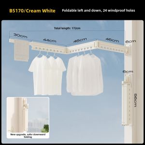 MINGZHI | Side-mounted Folding Extendable Wall-mounted Clothes Drying Rack