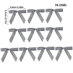 Ruộng Băng Nơ Giáng Sinh Mini 10/50 Cái Chất Liệu Vải Lanh Satin Trang Trí Cây Thông Noel Làm Đồ Handmade Kẹp Tóc Quà Tặng Năm Mới Trang Trí Tiệc Giáng Sinh