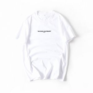 Pure Cotton Comfortable Breathable Glued Letter Print Solid Loose Casual round Neck Short Sleeve T-Shirt Men Summer New Style