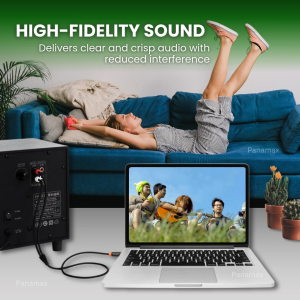 Panamax 1.5/1.8/ 3/ 5 / 10/ 15/ 20/ 25/ 30  Meter High Performance AUDIO Cable (3.5MM STEREO MALE - 2 RCA MALE CABLE) = PX-2376G