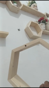 Rak Dinding Hexagonal Gaya Skandinavia Serbaguna - Warna Ceri/Hitam/Perak/Biru Laut - Bisa COD