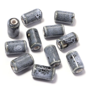 10Pcs Colored Floral Glaze Ceramic Beads Cylinder Tube Shape Loose Spacer Porcelain Bead For DIY Craft Bracelet Necklace Jewelry