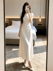 Ge·an·fei | French Style Elegant White Short Sleeve Summer Dress