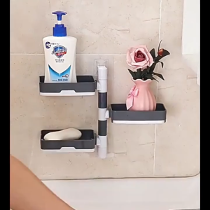 Anymore 2/3/4 Layers Rotating Bathroom Soap Box Holder Wall Hanging Drain Soap Holder Bathroom Storage Rack