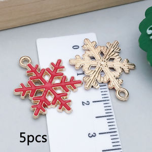 5pcs/20pcs Alloy enamel red Christmas series Pendant Jewelry Making DIY Keychain Earrings Charms for Jewelry Bracelets Necklace