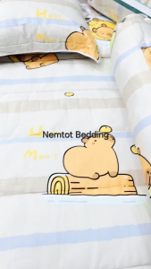 🌙BÉ NGỦ NGON🌙 Bộ Nệm Gối Trẻ Em Đi Học Tencel Thoáng Mát Kháng Khuẩn Kèm Ruột Gối _ Nemtot Bedding