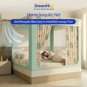 DreamHug Mosquito Net Tent family size with Zipper for bedroom School Blackout Protecting Privacy bed curtain